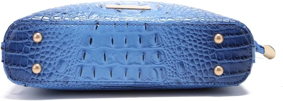 Shoulder Crocodile Flat Handbags for Women trendy Ladies Bag Crocodile PU Leather Crossbody Purse with Strap