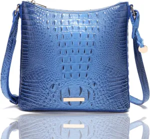 Shoulder Crocodile Flat Handbags for Women trendy Ladies Bag Crocodile PU Leather Crossbody Purse with Strap