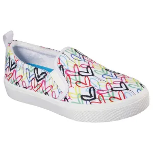 Skechers Ladies Drippin Love White Multi Hearts J Goldcrown Pumps 155503/WMLT