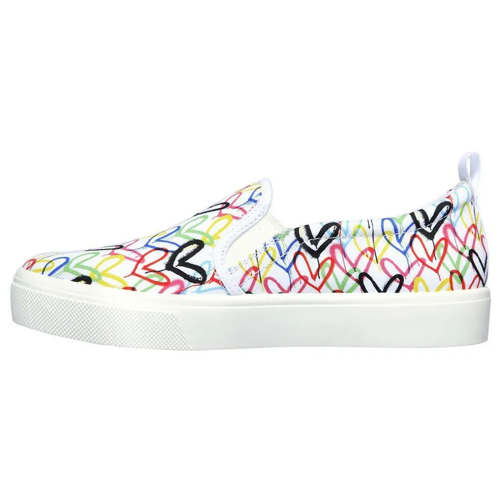 Skechers Ladies Drippin Love White Multi Hearts J Goldcrown Pumps 155503/WMLT