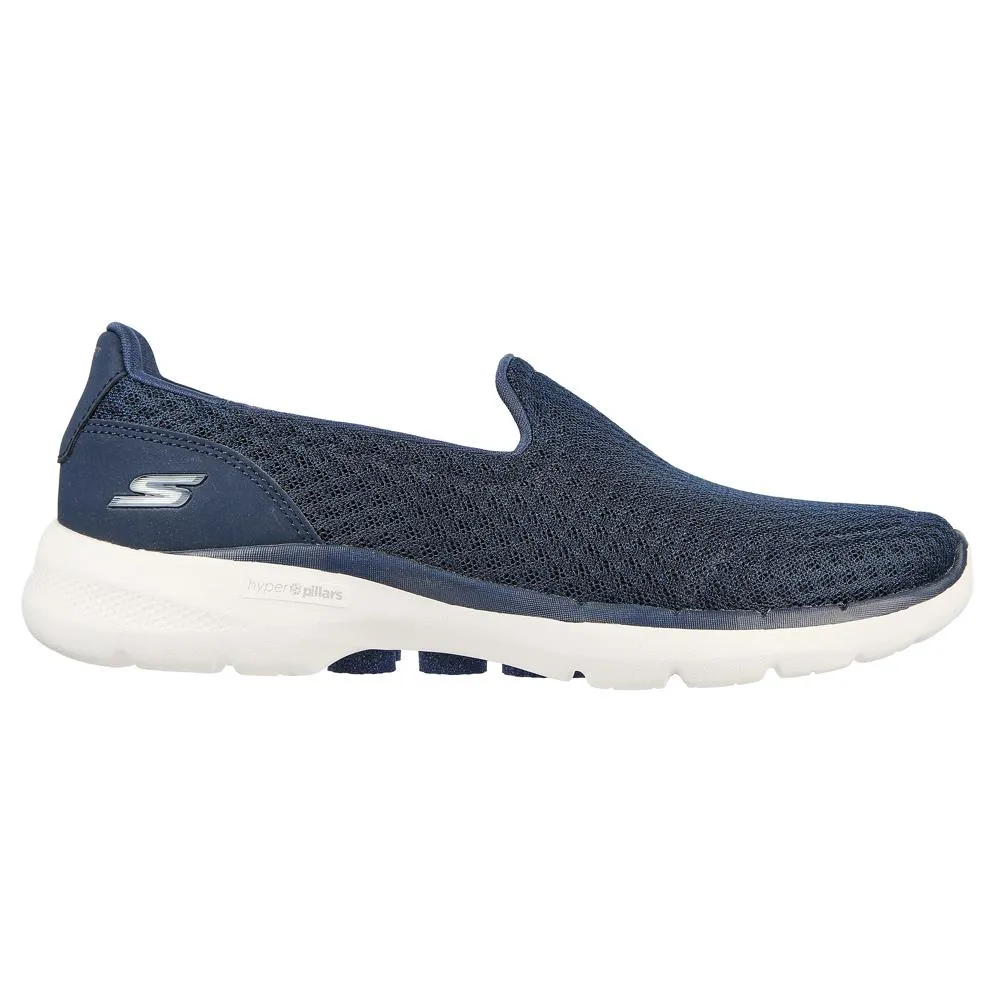 Skechers Ladies Go Walk 6.0 Big Splash Navy White Slip On Shoes 124508/NVW