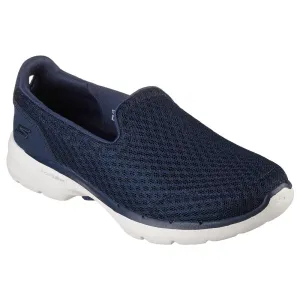 Skechers Ladies Go Walk 6.0 Big Splash Navy White Slip On Shoes 124508/NVW