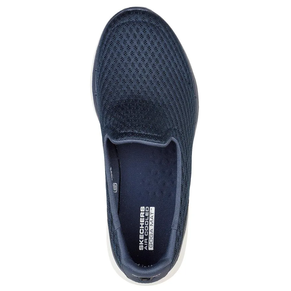 Skechers Ladies Go Walk 6.0 Big Splash Navy White Slip On Shoes 124508/NVW