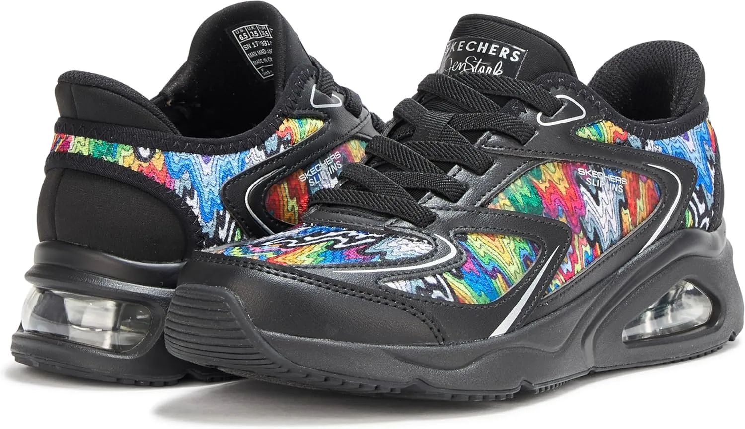 Skechers Women's Tres-air Uno-Iris Drip Hands Free Slip-ins Sneaker