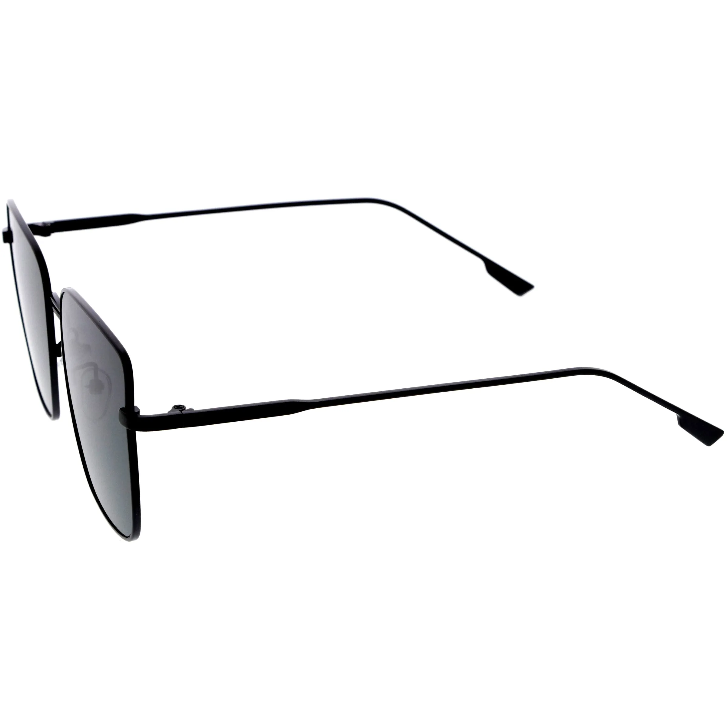 Sleek Retro Inspired Oversized Metal Square Sunglasses D308