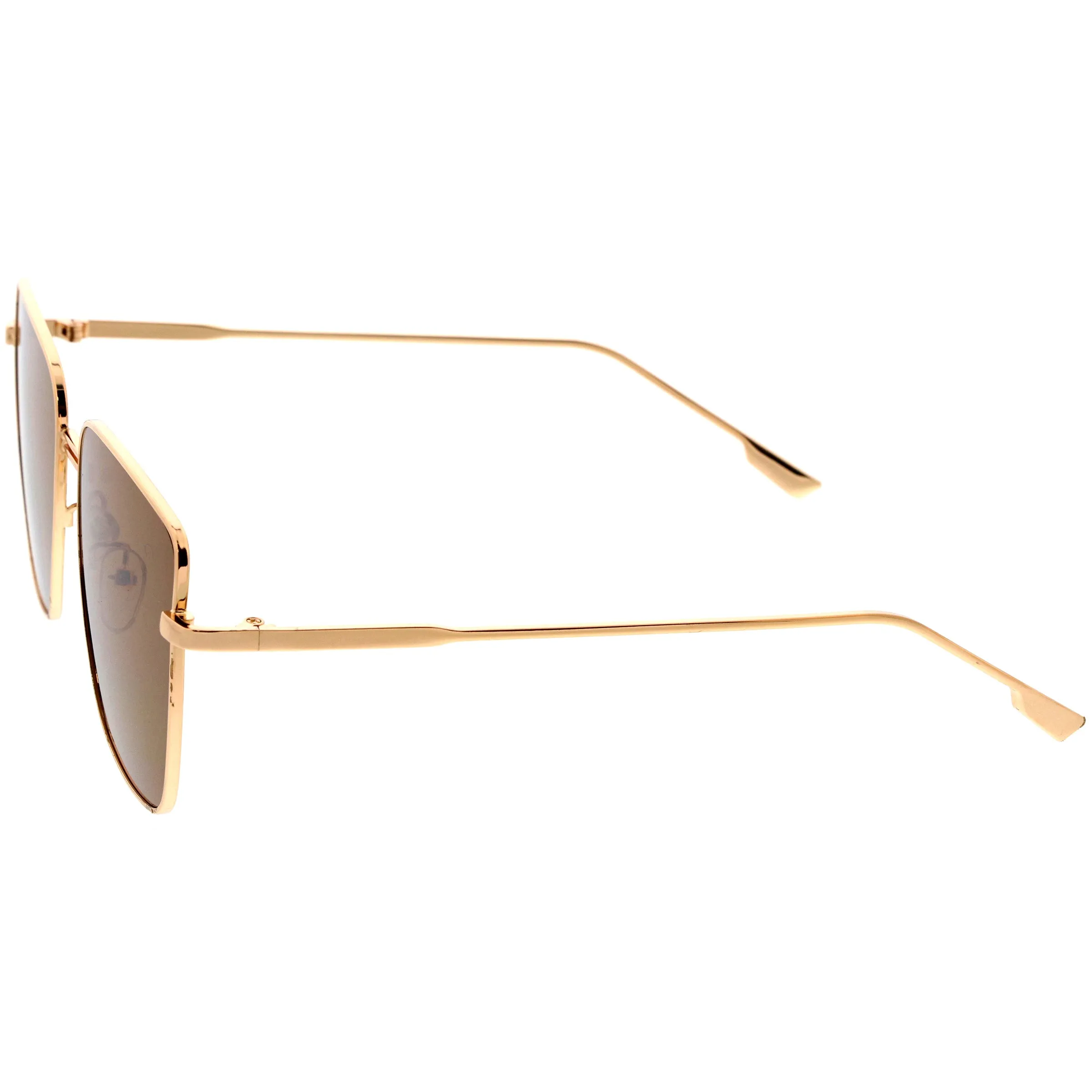 Sleek Retro Inspired Oversized Metal Square Sunglasses D308