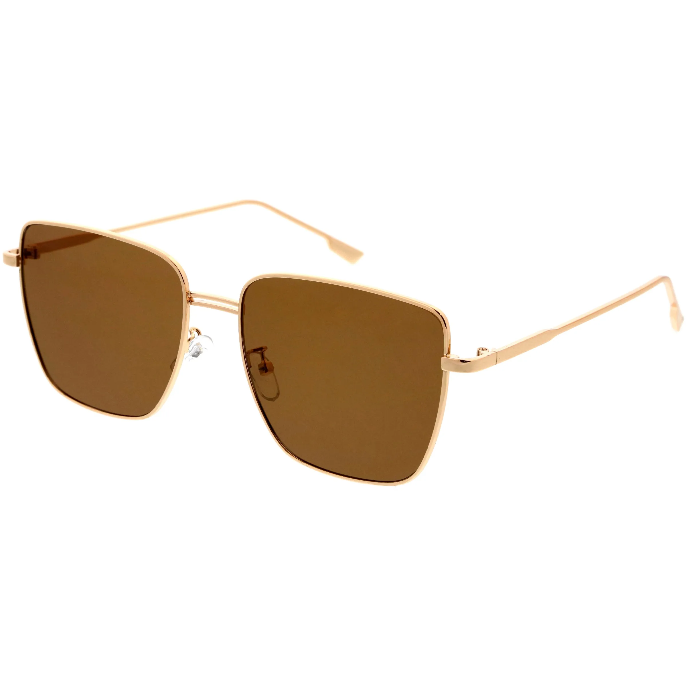 Sleek Retro Inspired Oversized Metal Square Sunglasses D308