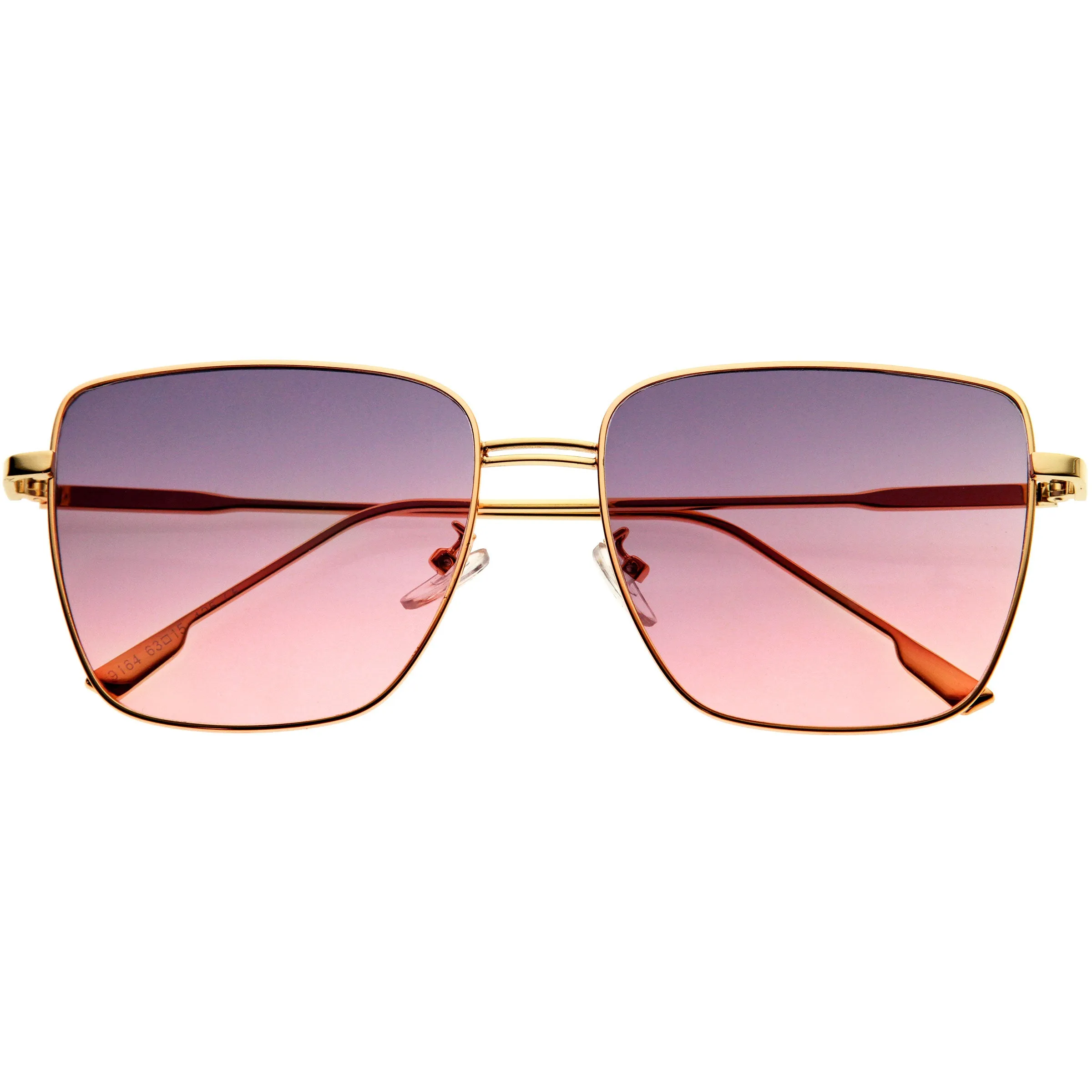 Sleek Retro Inspired Oversized Metal Square Sunglasses D308