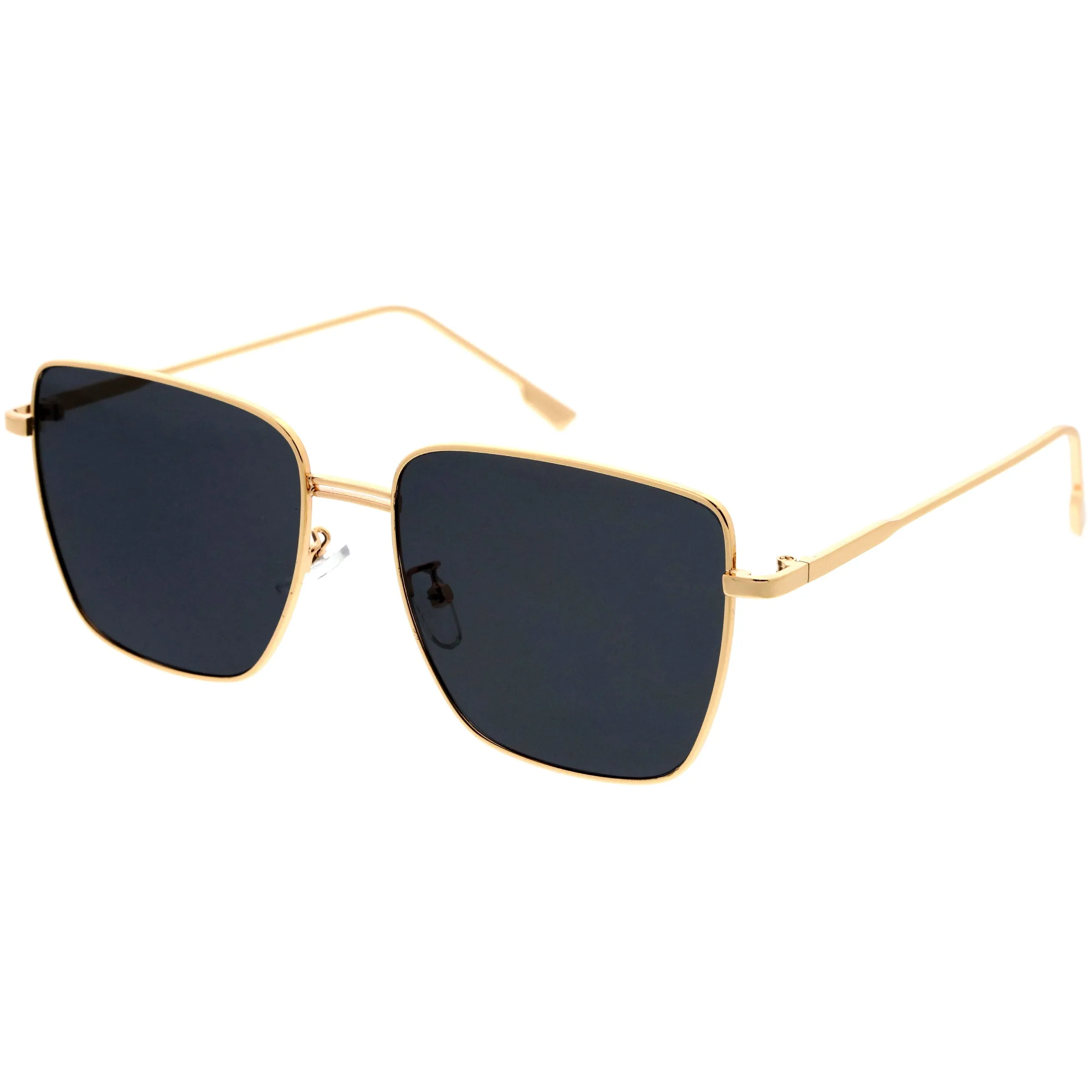 Sleek Retro Inspired Oversized Metal Square Sunglasses D308