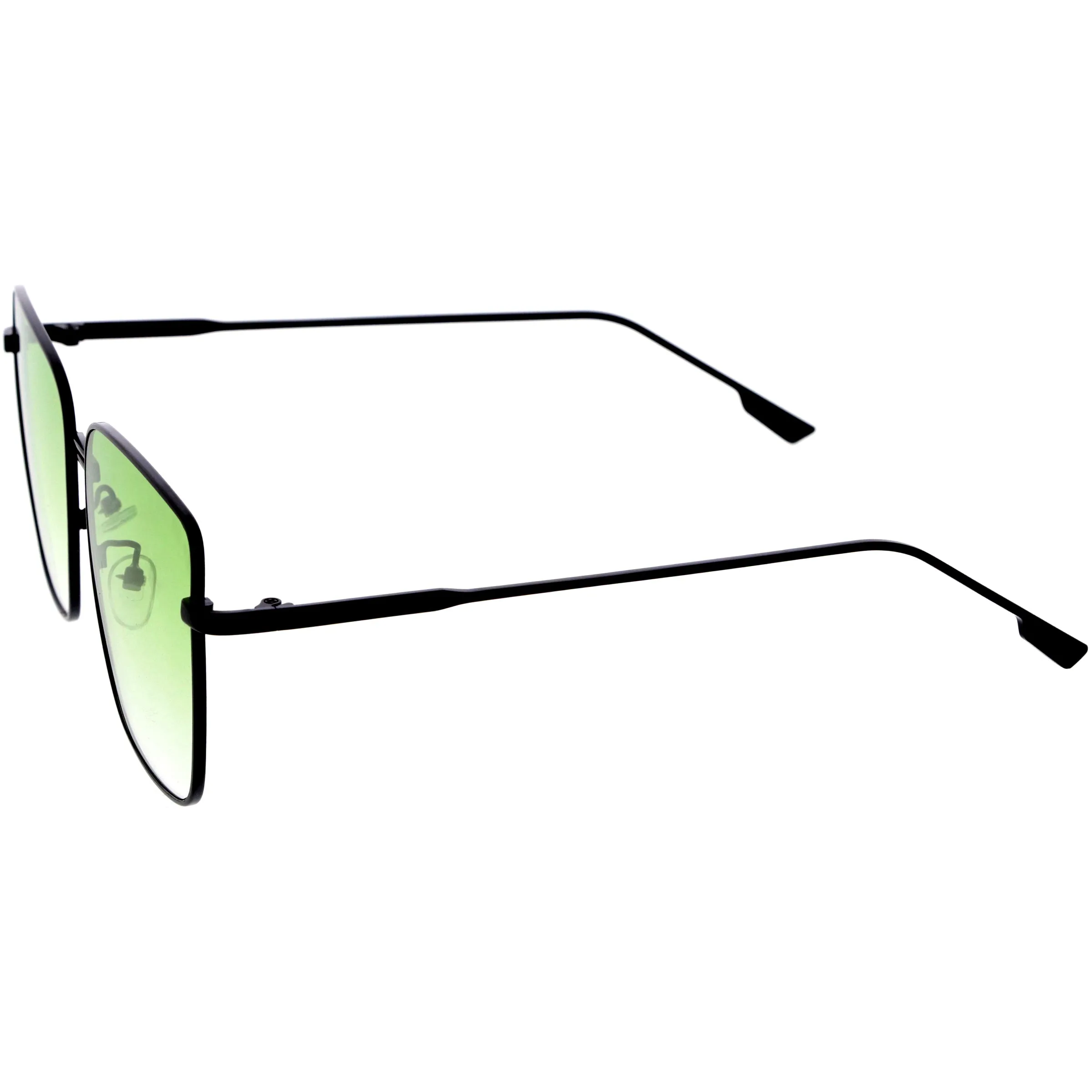 Sleek Retro Inspired Oversized Metal Square Sunglasses D308