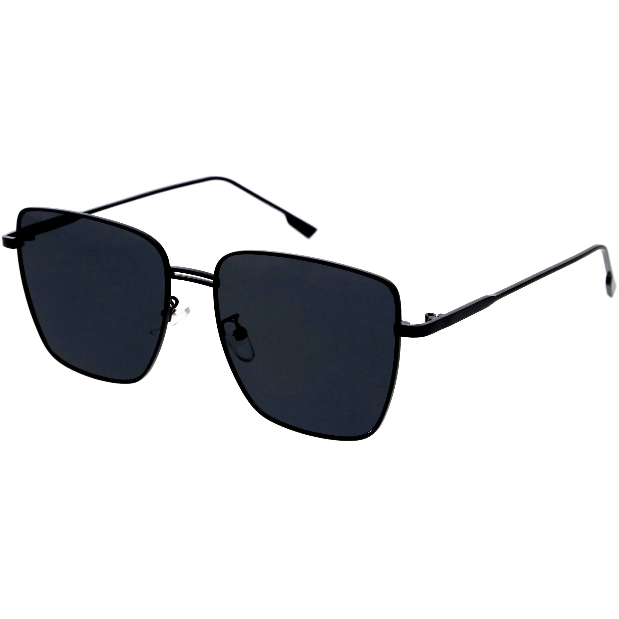 Sleek Retro Inspired Oversized Metal Square Sunglasses D308