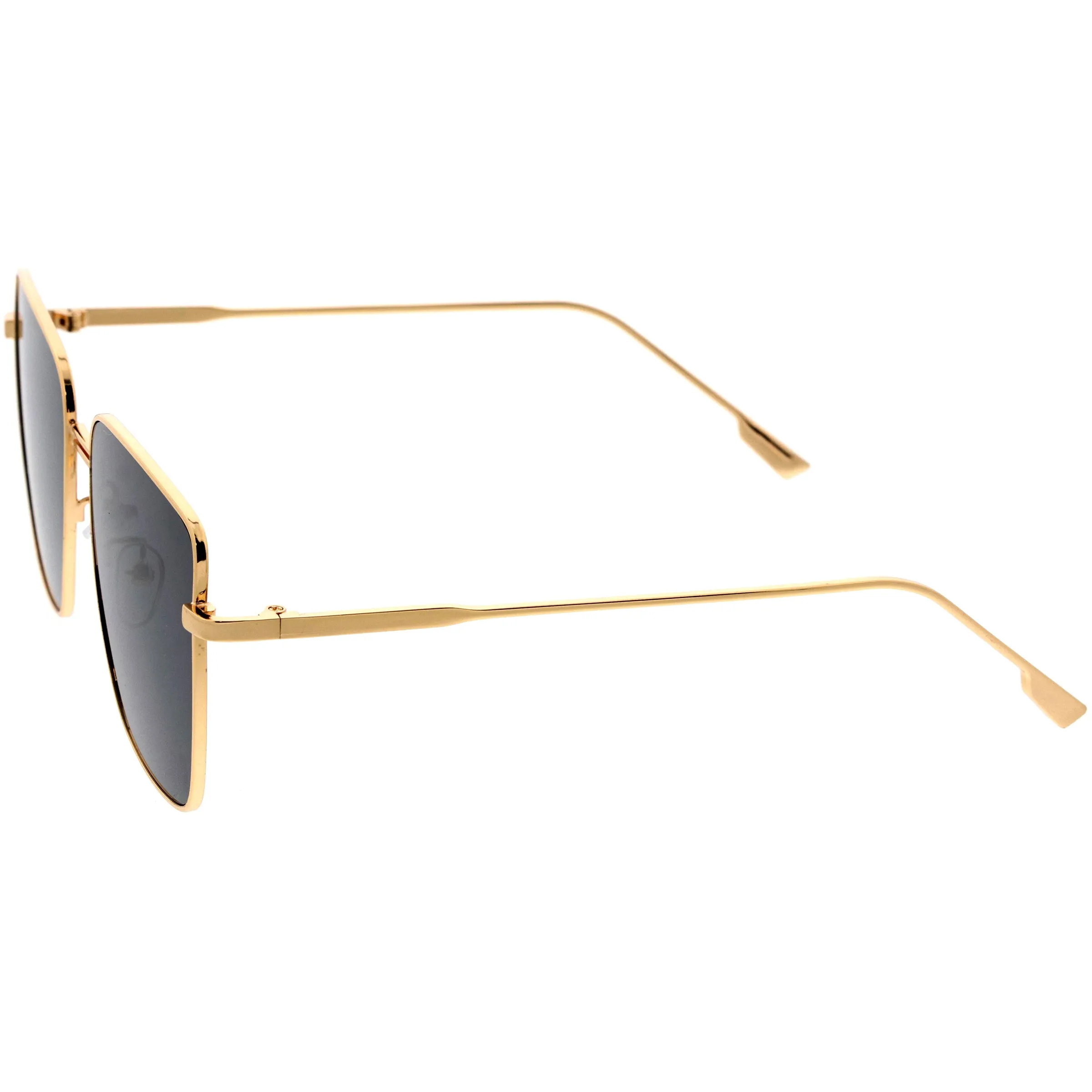 Sleek Retro Inspired Oversized Metal Square Sunglasses D308