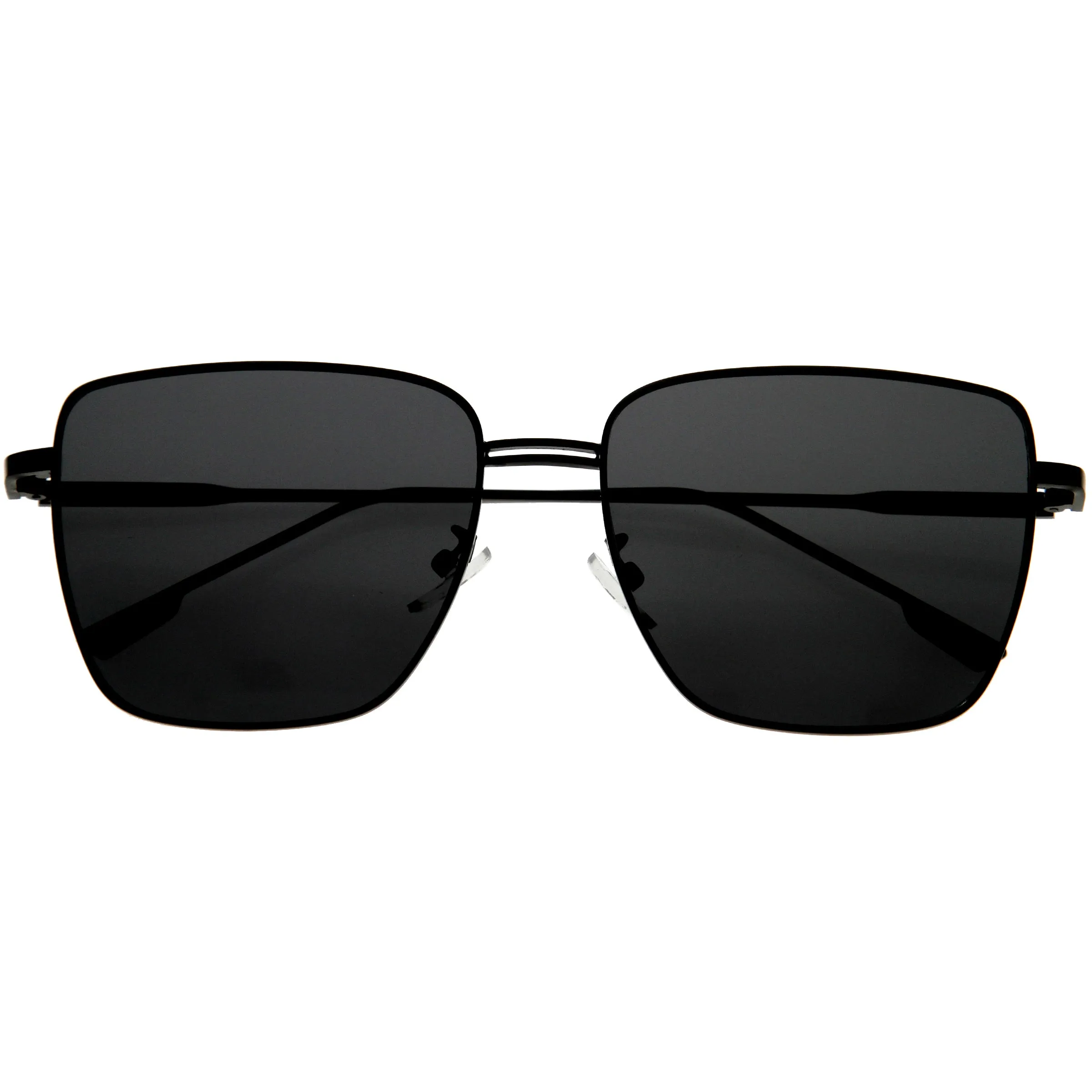 Sleek Retro Inspired Oversized Metal Square Sunglasses D308