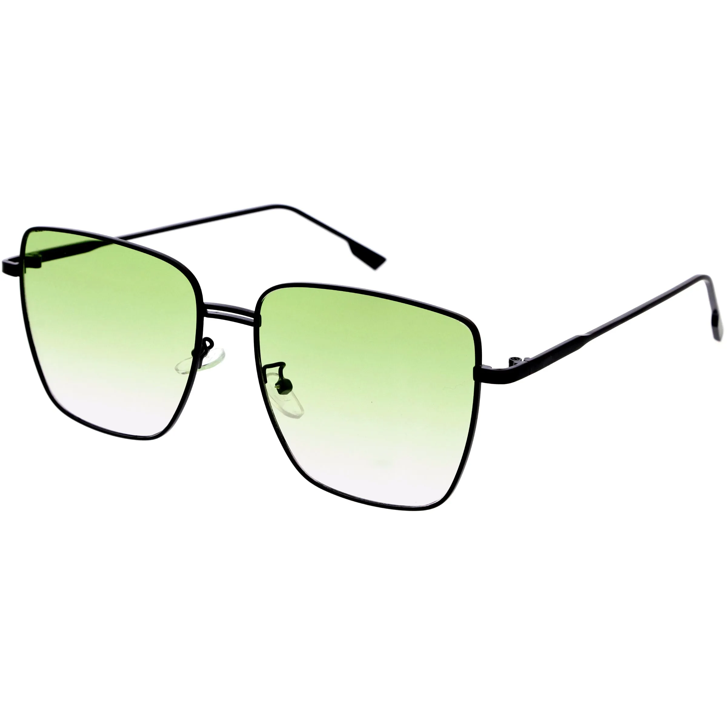 Sleek Retro Inspired Oversized Metal Square Sunglasses D308