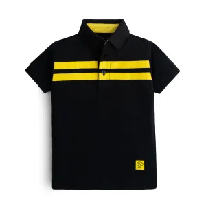Sleek Striped Black Polo