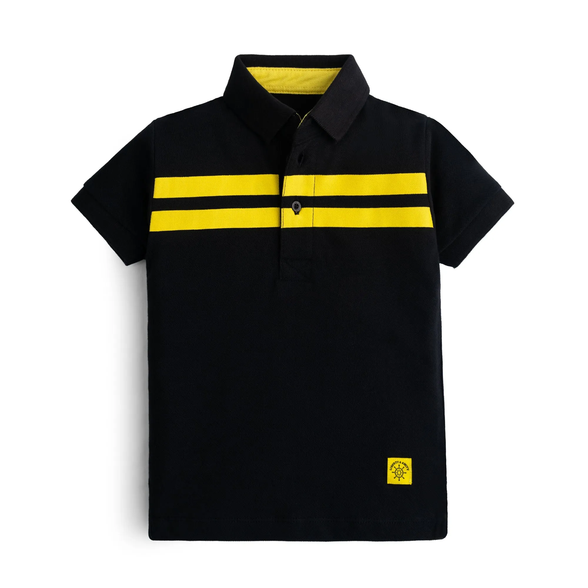 Sleek Striped Black Polo