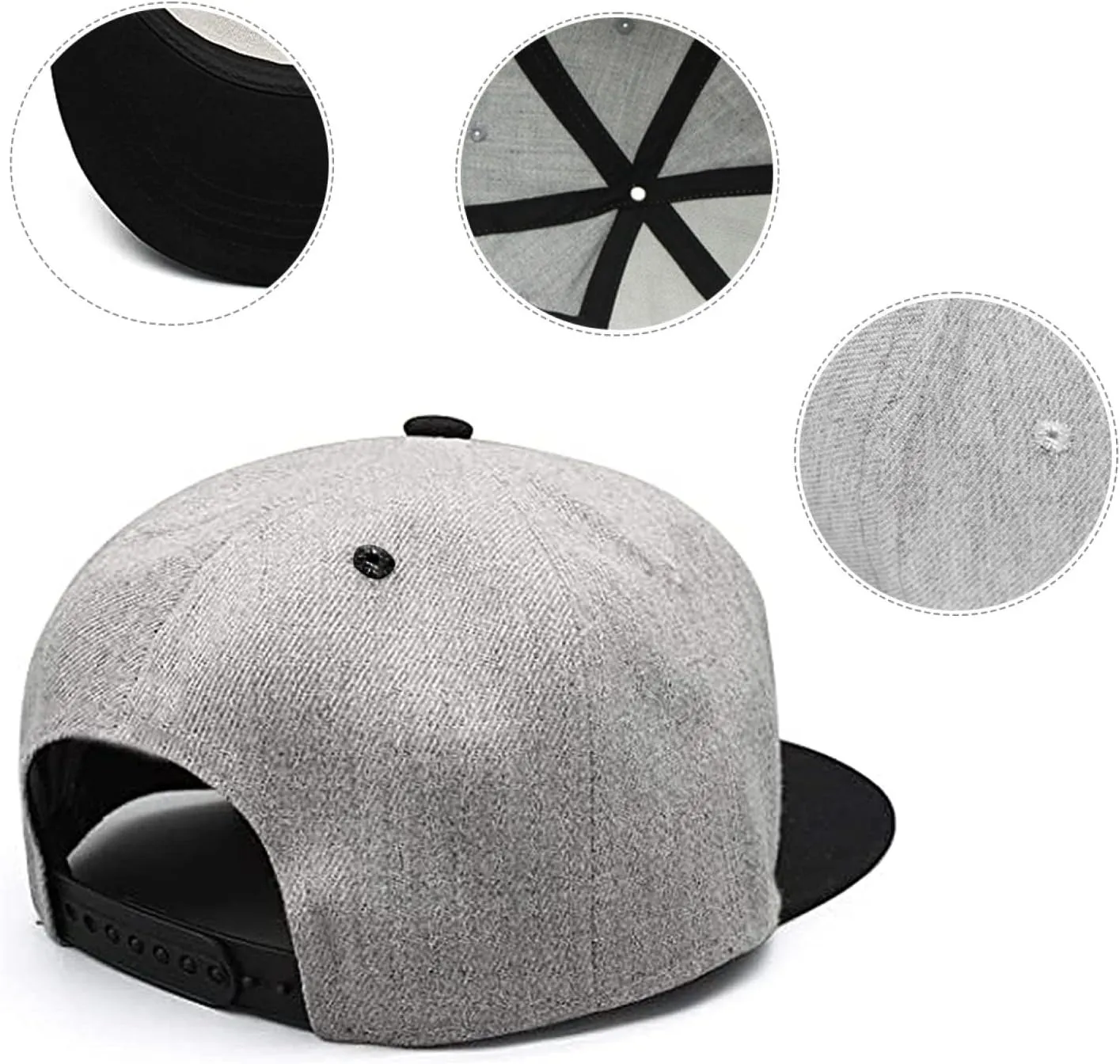 Snapback Hat Cap Hip Hop Style Flat Bill Blank Solid Color Baseball Cap Men Women - Classic Adjustable Plain Hat