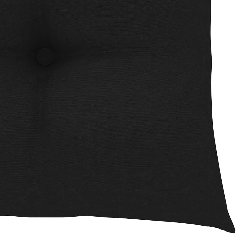 Solid Teak Wood Patio Chairs Set of 4 with Black Cushions, Foldable Outdoor Furniture for Garden Poolside Deck Lawn