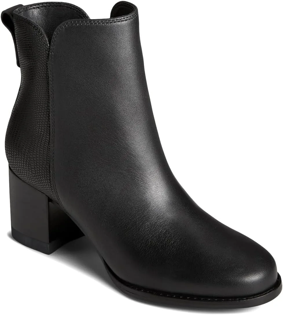 Sperry Mens Shoes Women's Seaport Heel Ankle Boot, Black Texture, 7.5