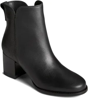 Sperry Mens Shoes Women's Seaport Heel Ankle Boot, Black Texture, 7.5