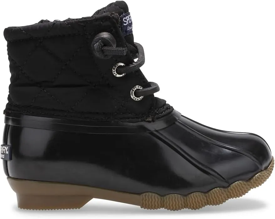 Sperry Saltwater Boot, Black, 9 US Unisex Little Kid