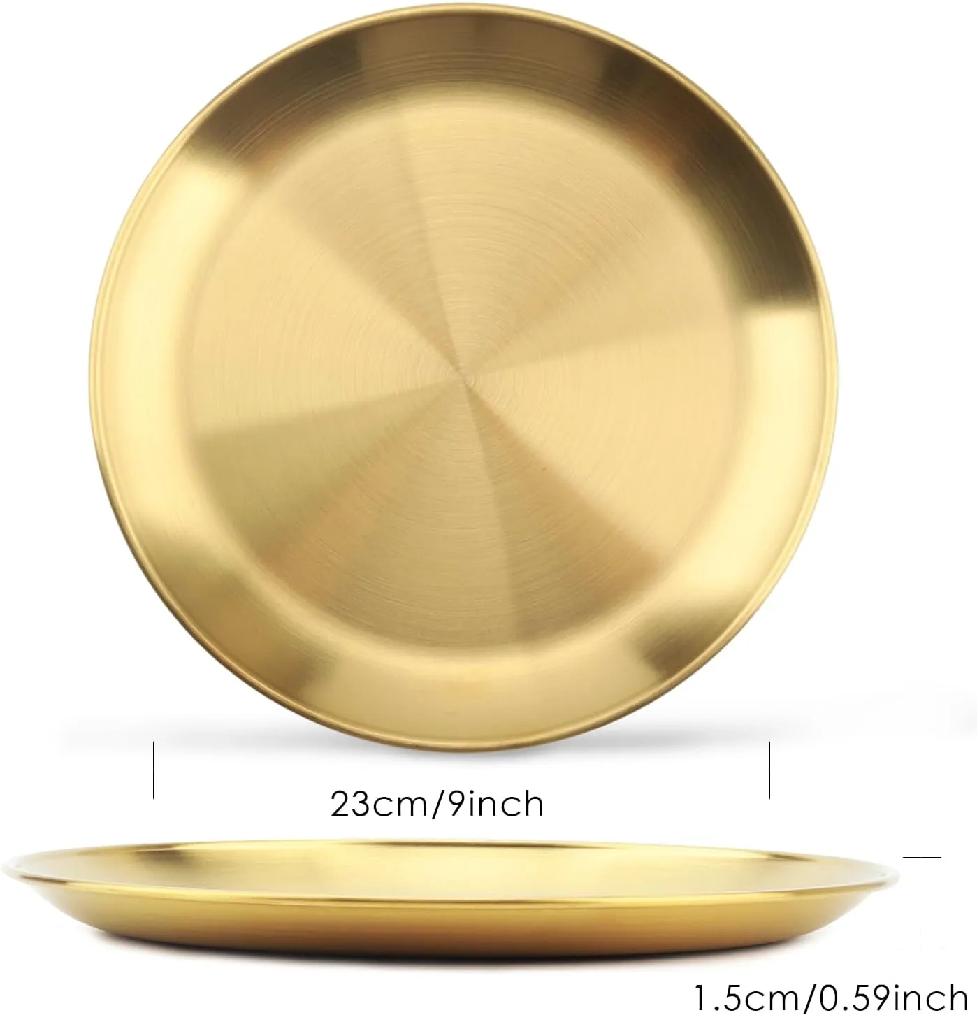 Stainless Steel Plates,6 Pack 304 Stainless Steel Dishes 304 Dinner Dishes,feeding Serving Camping Plates Serving Flat Plate for Kitchen, Outdoor Camping, & Restaurants,Dishwasher-Safe (9 Inches)