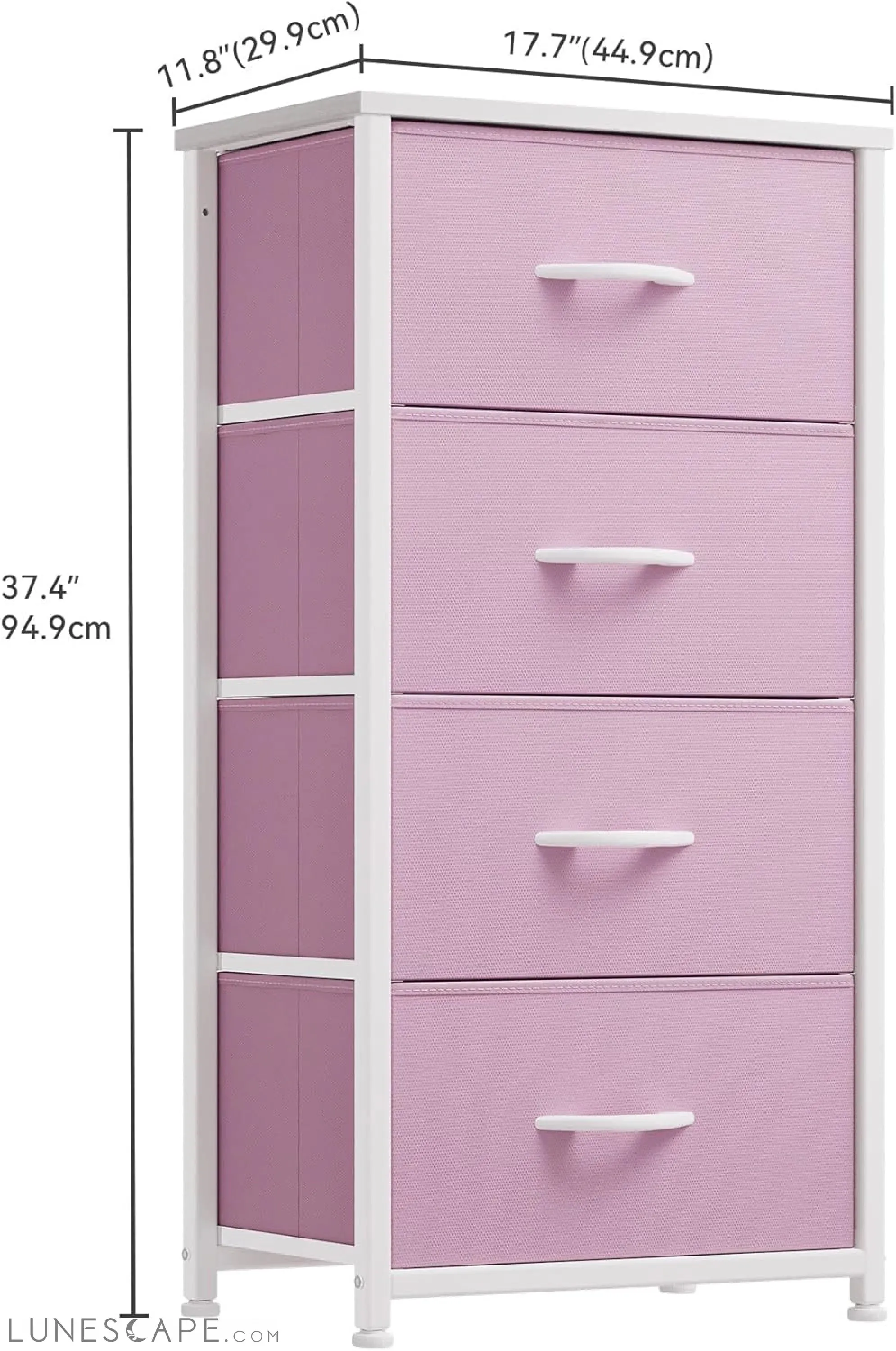 Storage Drawer with 4 Drawers - Fabric Dressers for Kids, Dresser for