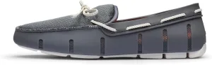 SWIMS Mens Loafers, Braided Lace Shoes for Men, Casual Beach Loafer, Comfortable Summer Shoe, Stylish Lightweight Walking Footwear, Quick Dry Breathable Eco Friendly Footbed (Basalt Grey,7)