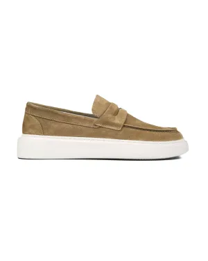 T-Royal Beige Genuine Suede Leather Men's Loafer Shoes