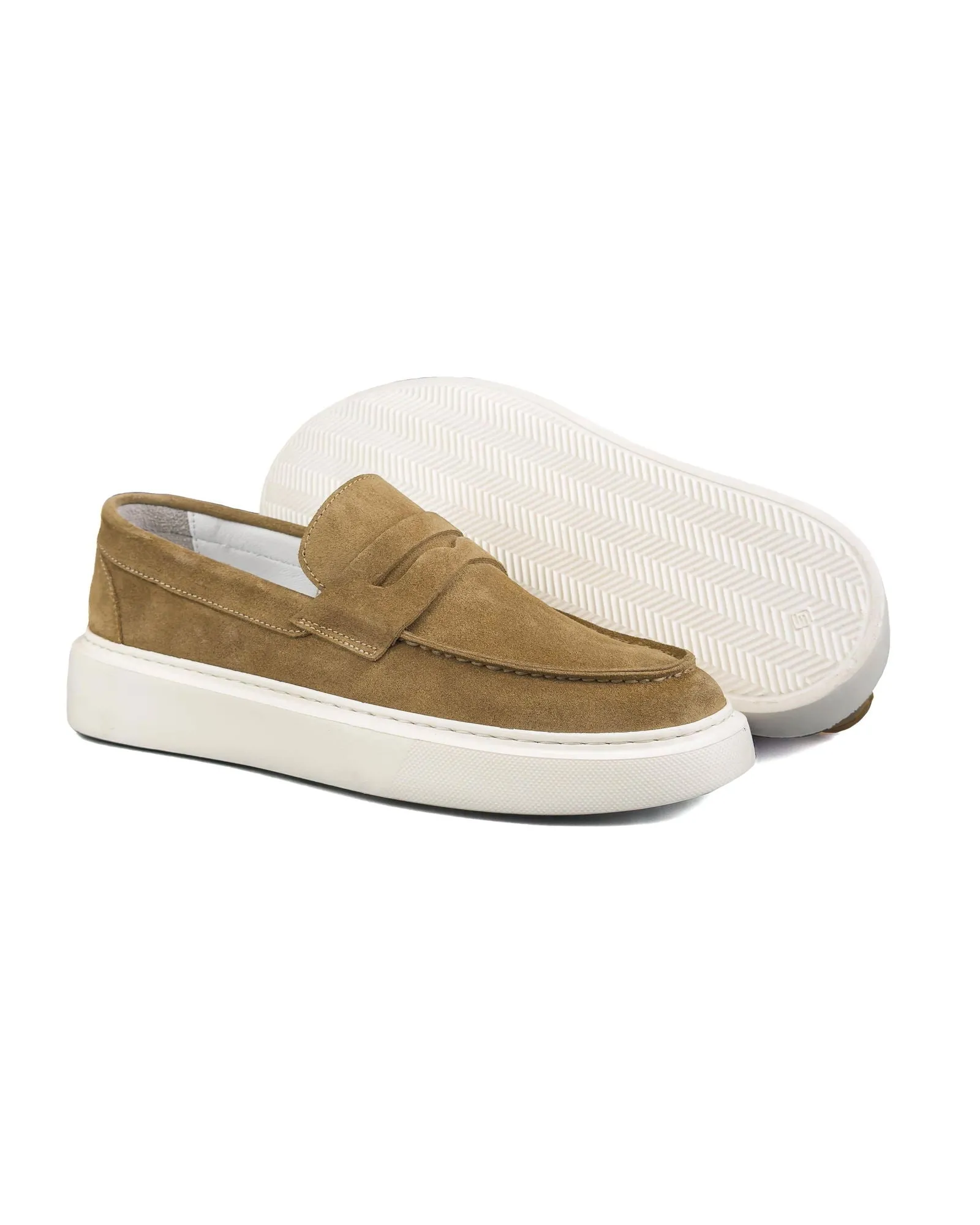 T-Royal Beige Genuine Suede Leather Men's Loafer Shoes