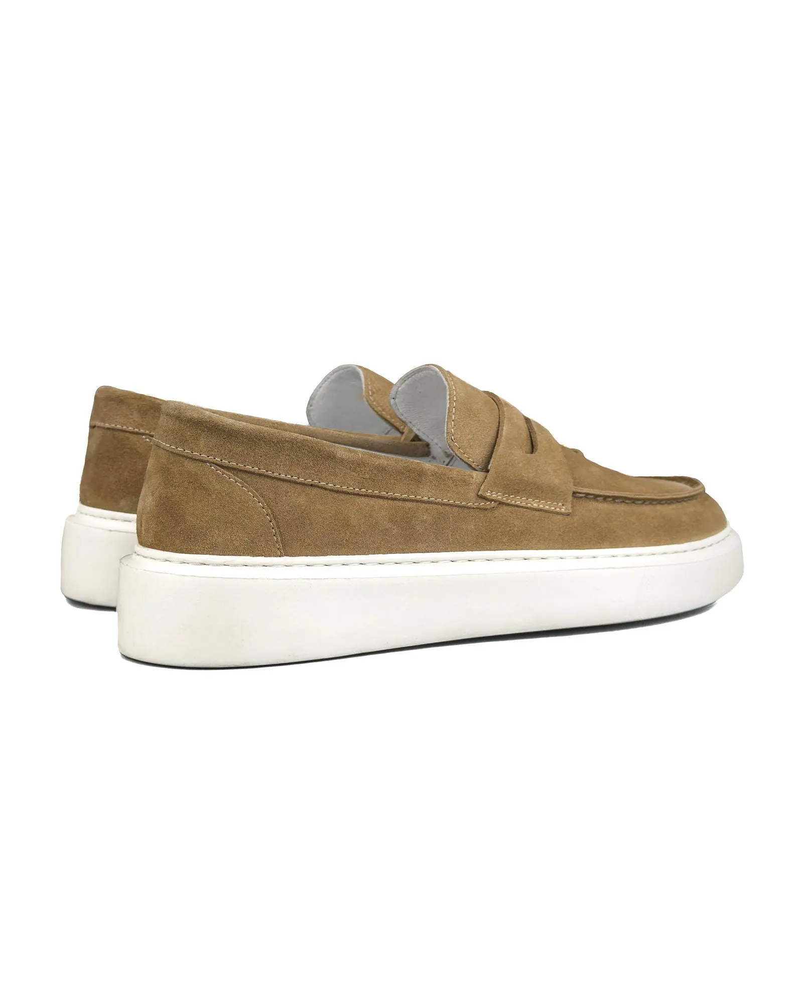 T-Royal Beige Genuine Suede Leather Men's Loafer Shoes