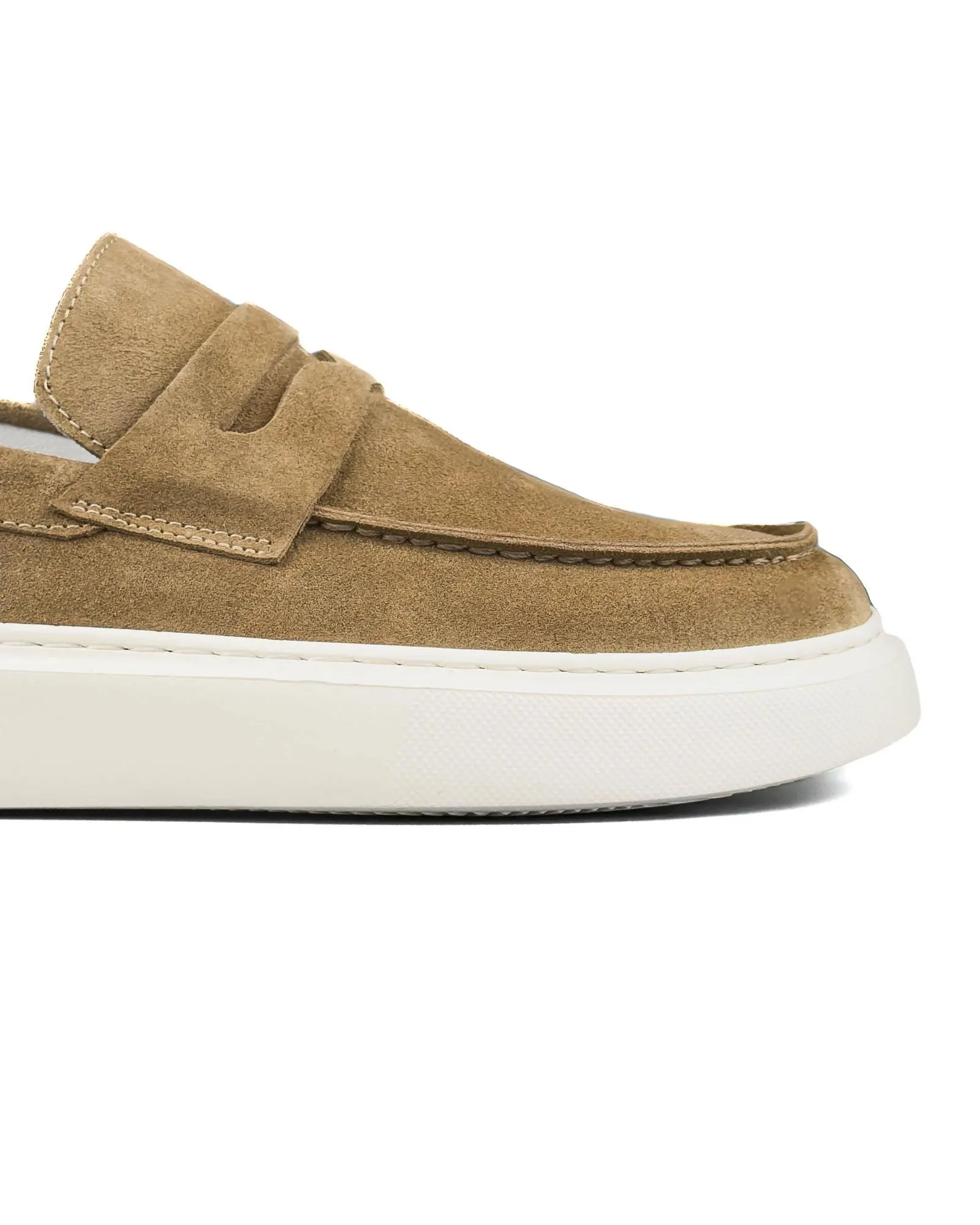 T-Royal Beige Genuine Suede Leather Men's Loafer Shoes