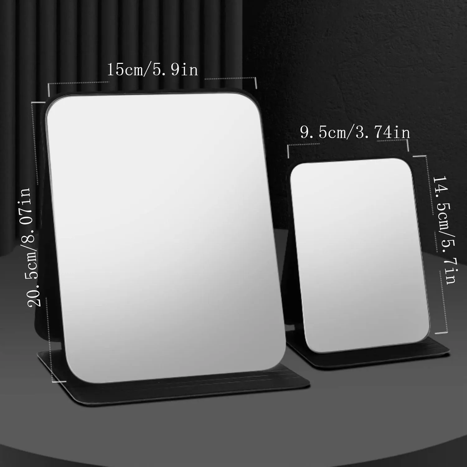 Tabletop Mirror Folding Mirror Men's and Women's Desktop Helper Household Portable Simple Large Portable Student Dormitory Makeup Mirror Standing Vanity Mirror(Pink,Small)
