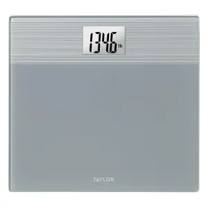 Taylor Digital Wide Platform Bathroom Scale, Scale for Body Weight, Highly Accurate Weighing Machine, Battery Powered, FSA HSA Eligible, Highly Accurate, Measures Weight up to 500 lb Capacity, Gray