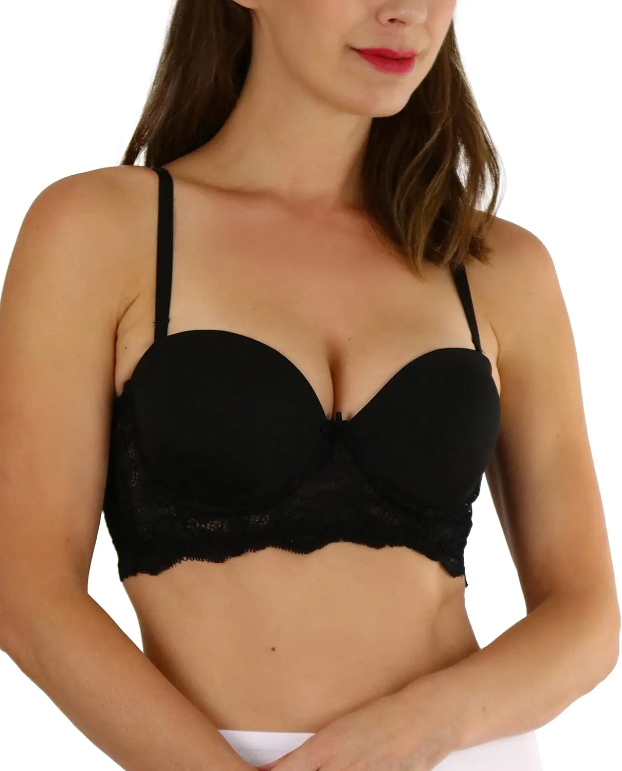 ToBeInStyle Women's Shaping Floral Lace Boned Bustier