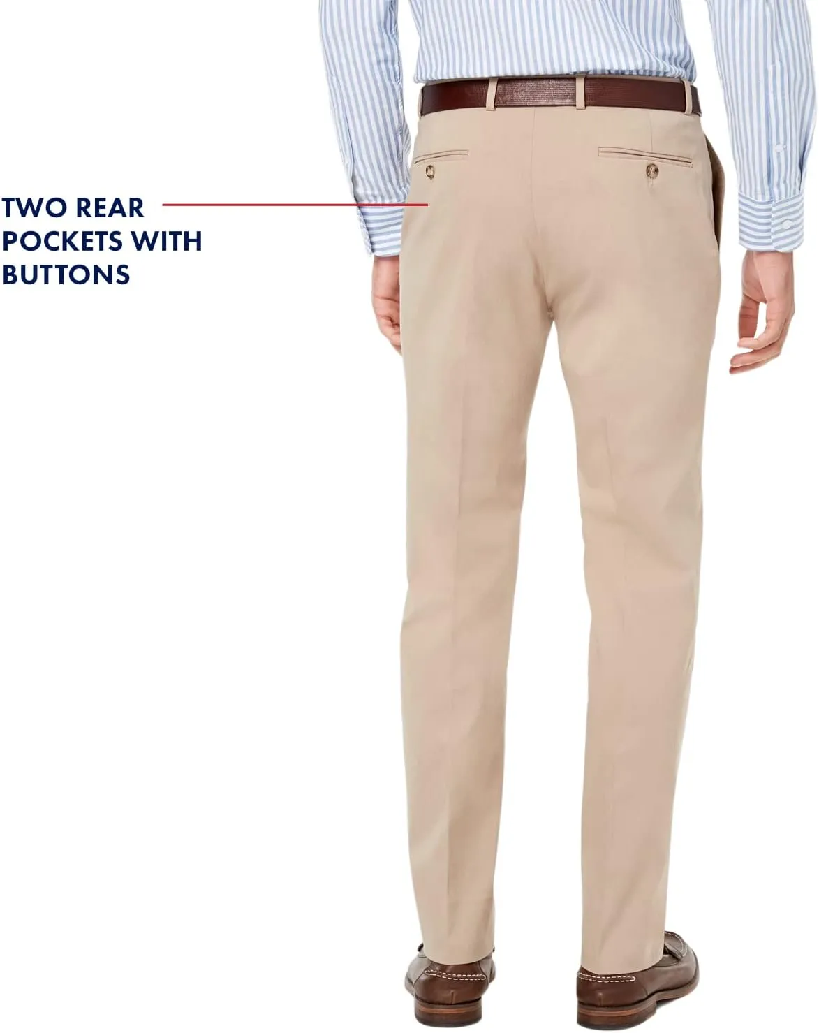 Tommy Hilfiger Men's Classic Stretch Chino Pants – Modern Fit, Wrinkle & Water-Resistant, Versatile & Comfortable