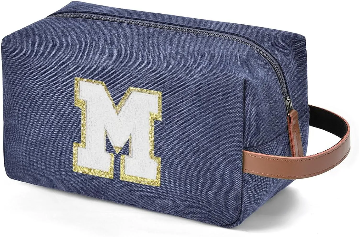 Travel Toiletry Bag for Men Initials - Graduation Gifts for Him, Personalized Shaving Kit Bag Hanging Dopp Kit - Travel Essentials, Bathroom Shower Bag for Toiletries Accessories Gifts for Men - M