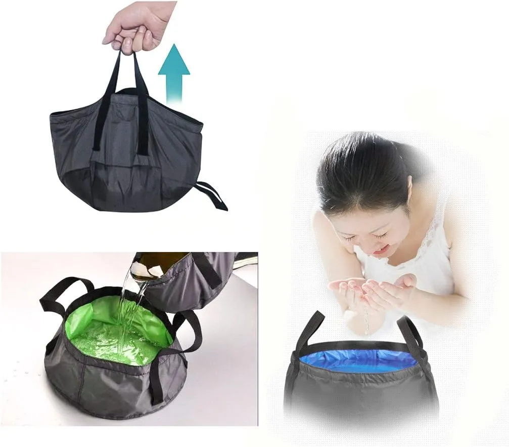 TRENDBOX Foldable Wash Basin Sink Water Bag Portable Mini 8.5L for Footbath Camping Hiking Outdoor Durable Design