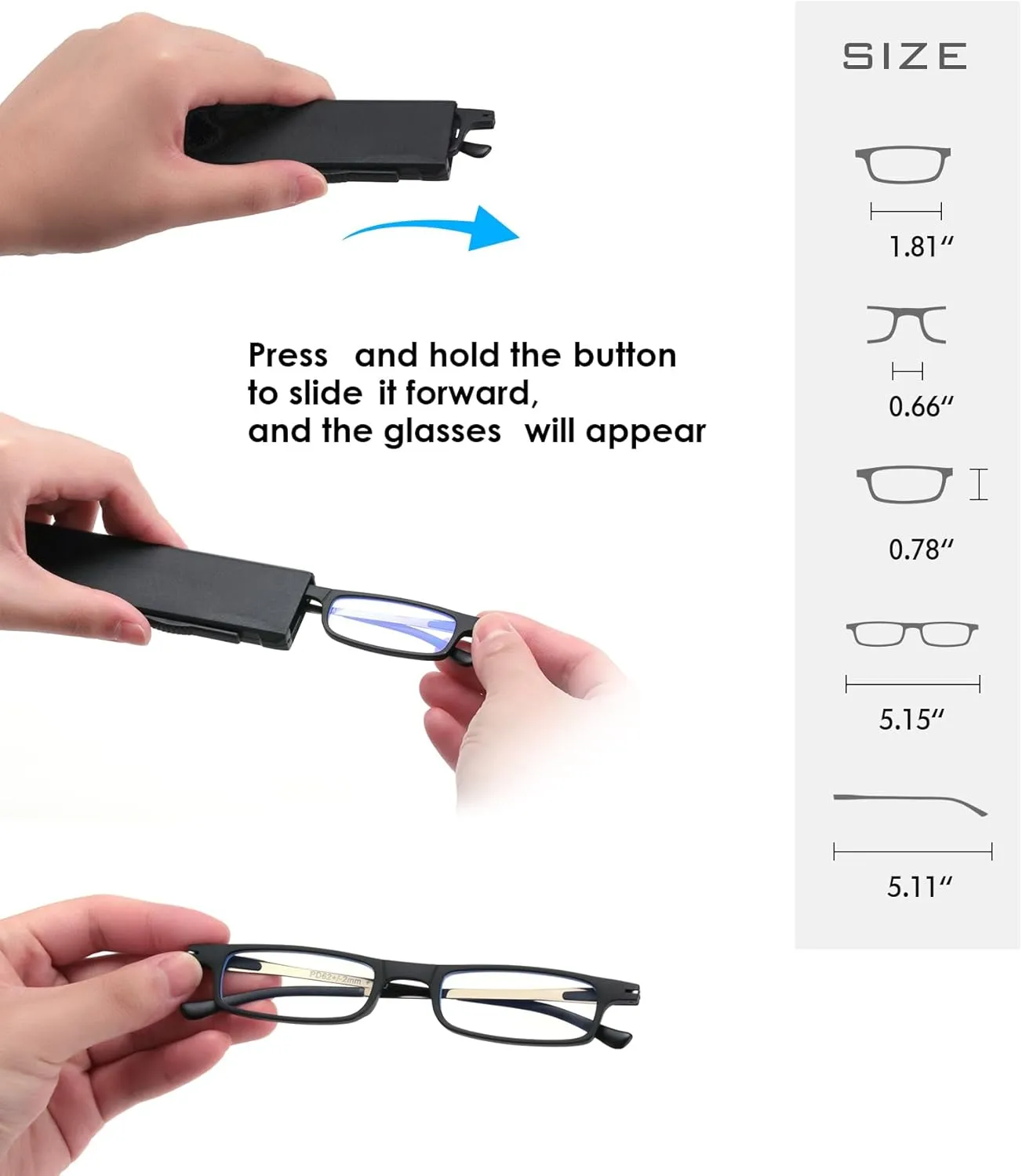 Ultra thin Lightweight Folding Reading Glasses Women Men TR90 Blue Light Blocking Anti UV/Eyestrain Foldable Compact Computer Readers Portable Unique Stretchable Slim Flat case Clear  1.25