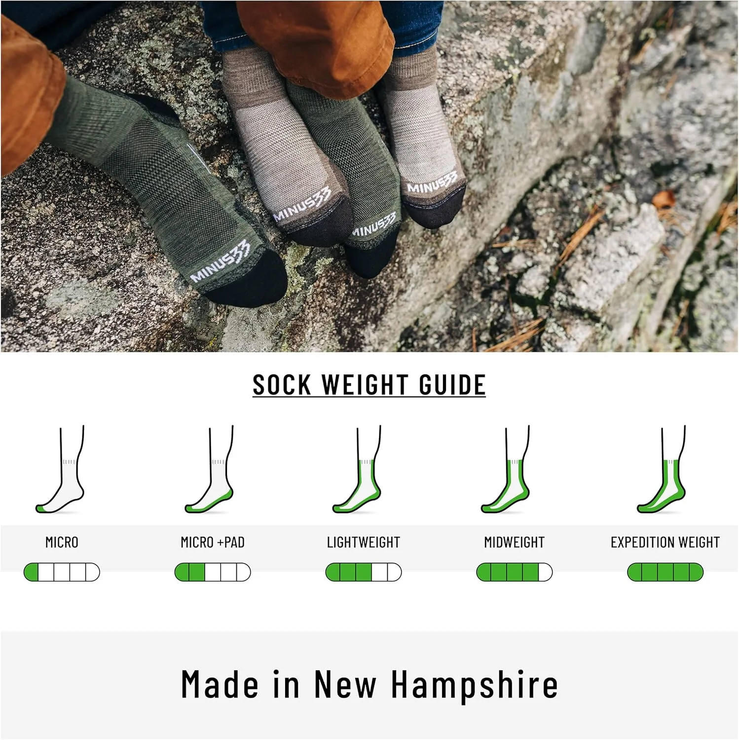 USA Made - Boot Socks - Hunting Socks - Merino Wool - Mountain Heritage