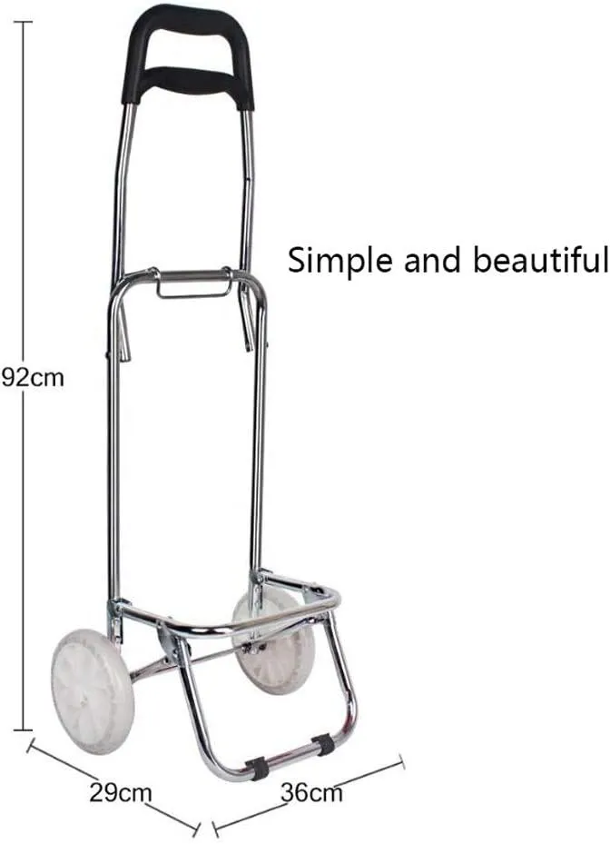 Utility Shopping Cart Stainless Steel Shopping Cart Shopping Cart Small Cart Folding Basket Trolley Car Climbing Stairs Trolley Home Trolley Portable Grocery Cart to Save Space (Color : Red)