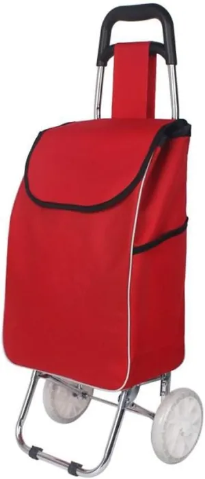 Utility Shopping Cart Stainless Steel Shopping Cart Shopping Cart Small Cart Folding Basket Trolley Car Climbing Stairs Trolley Home Trolley Portable Grocery Cart to Save Space (Color : Red)