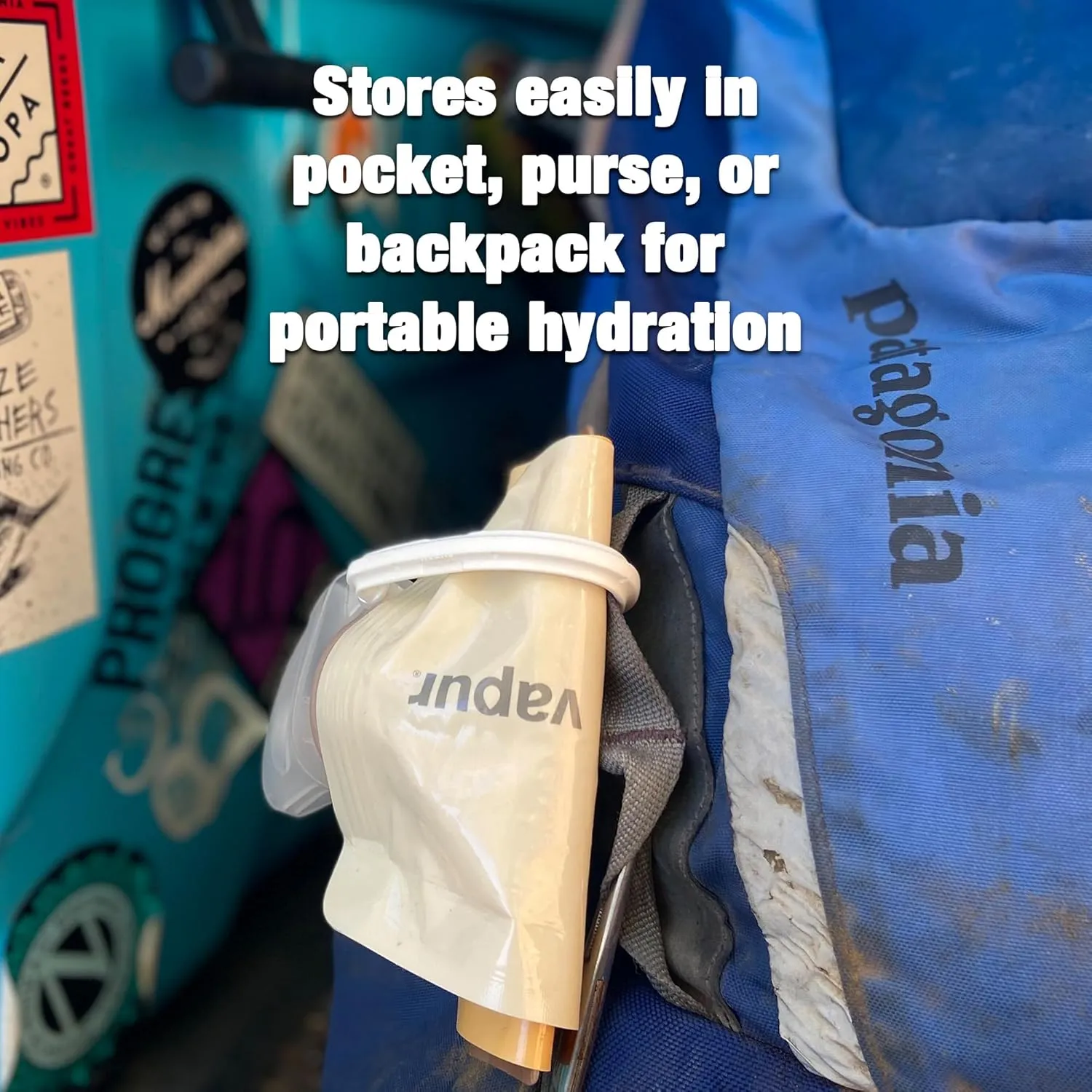 Vapur Collapsible Water Bottle With Carabiner, Compact Bottle Folds Flat For Hydration On The Go, Ideal for Traveling, Hiking or Camping, 34 Ounce, Burgundy, Pack of 1