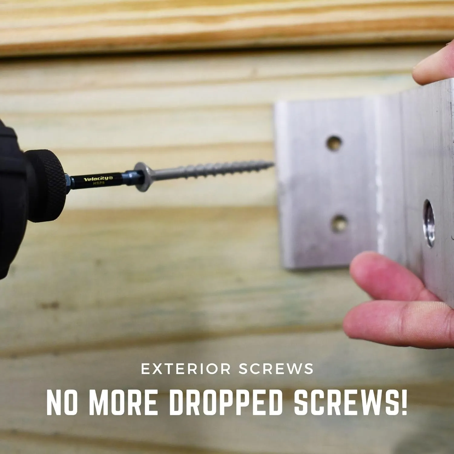 Velocity Long Length Exterior 6 Inch Wood Screws - T25 Torx Bits (Size #12) – Rust Resistant Long Wood Screw Set with Stick Tight Hexstix Driver Bit (50 Count)