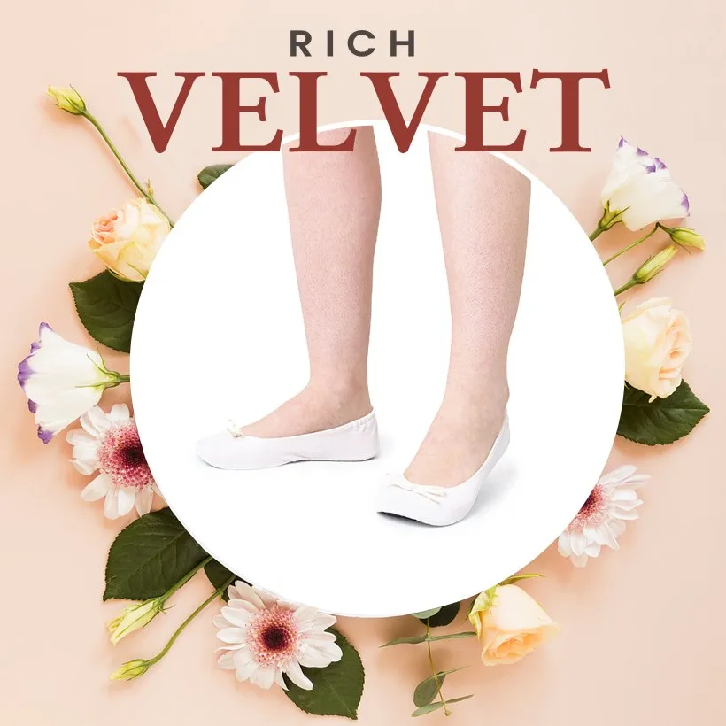 Velvet Ballet Flats Foldable Flats Women's Shoes