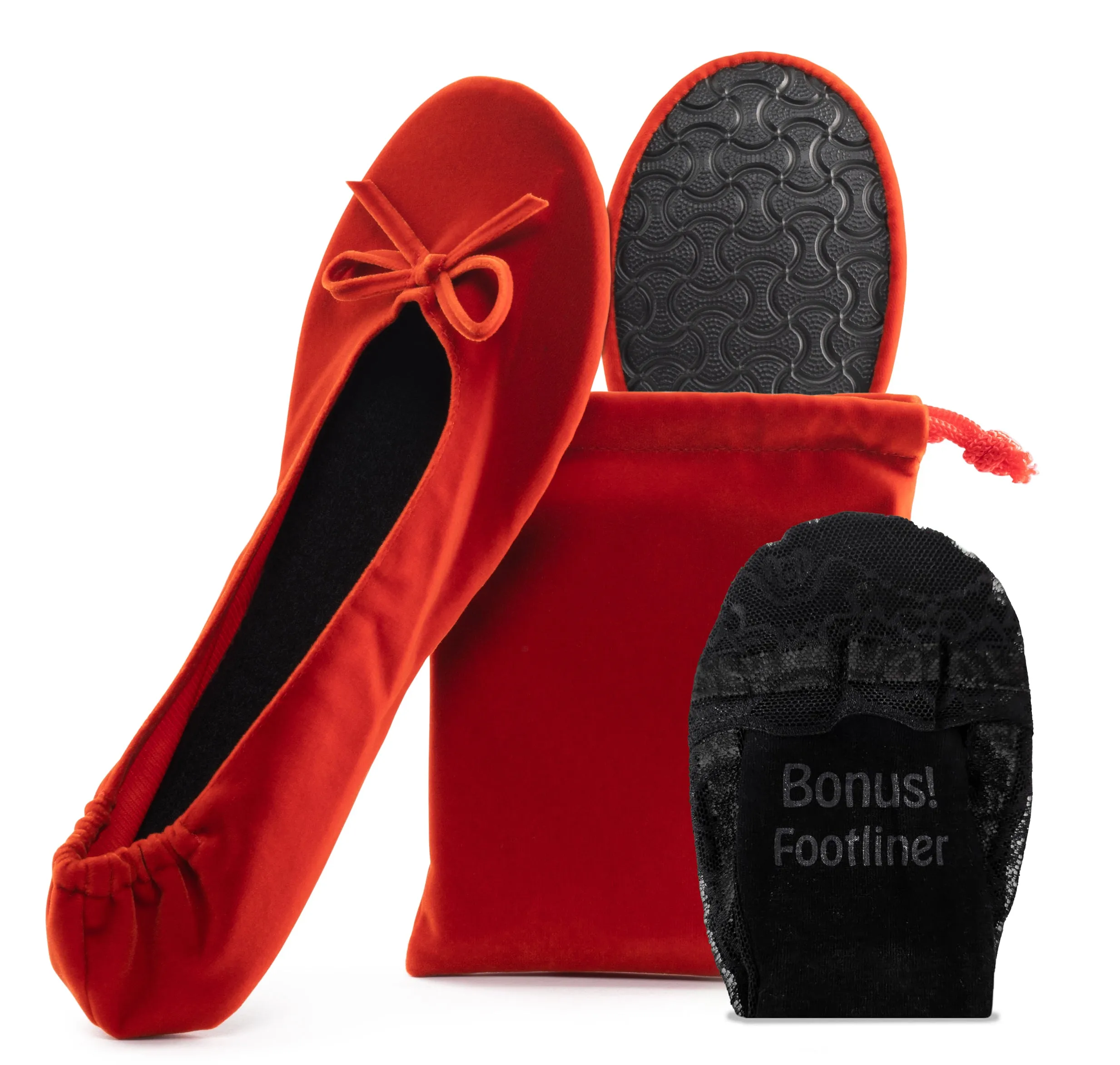 Velvet Ballet Flats Foldable Flats Women's Shoes