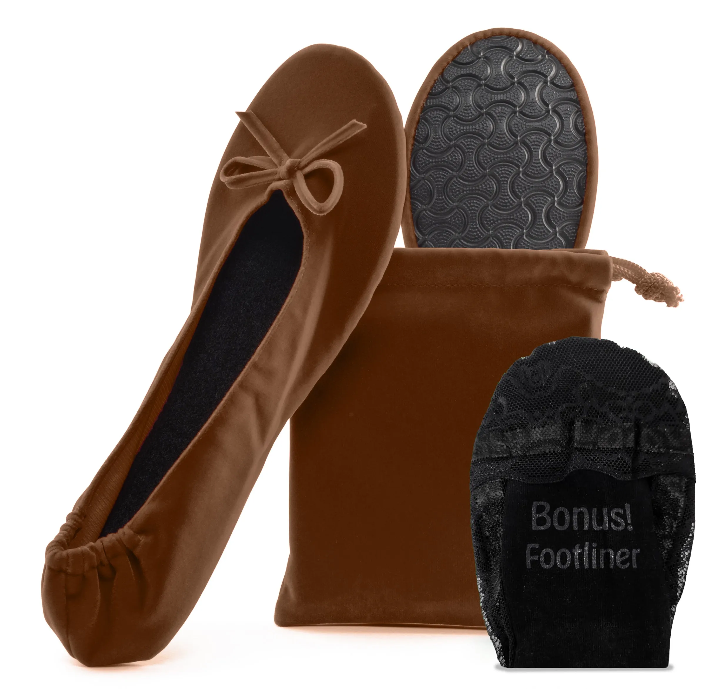 Velvet Ballet Flats Foldable Flats Women's Shoes