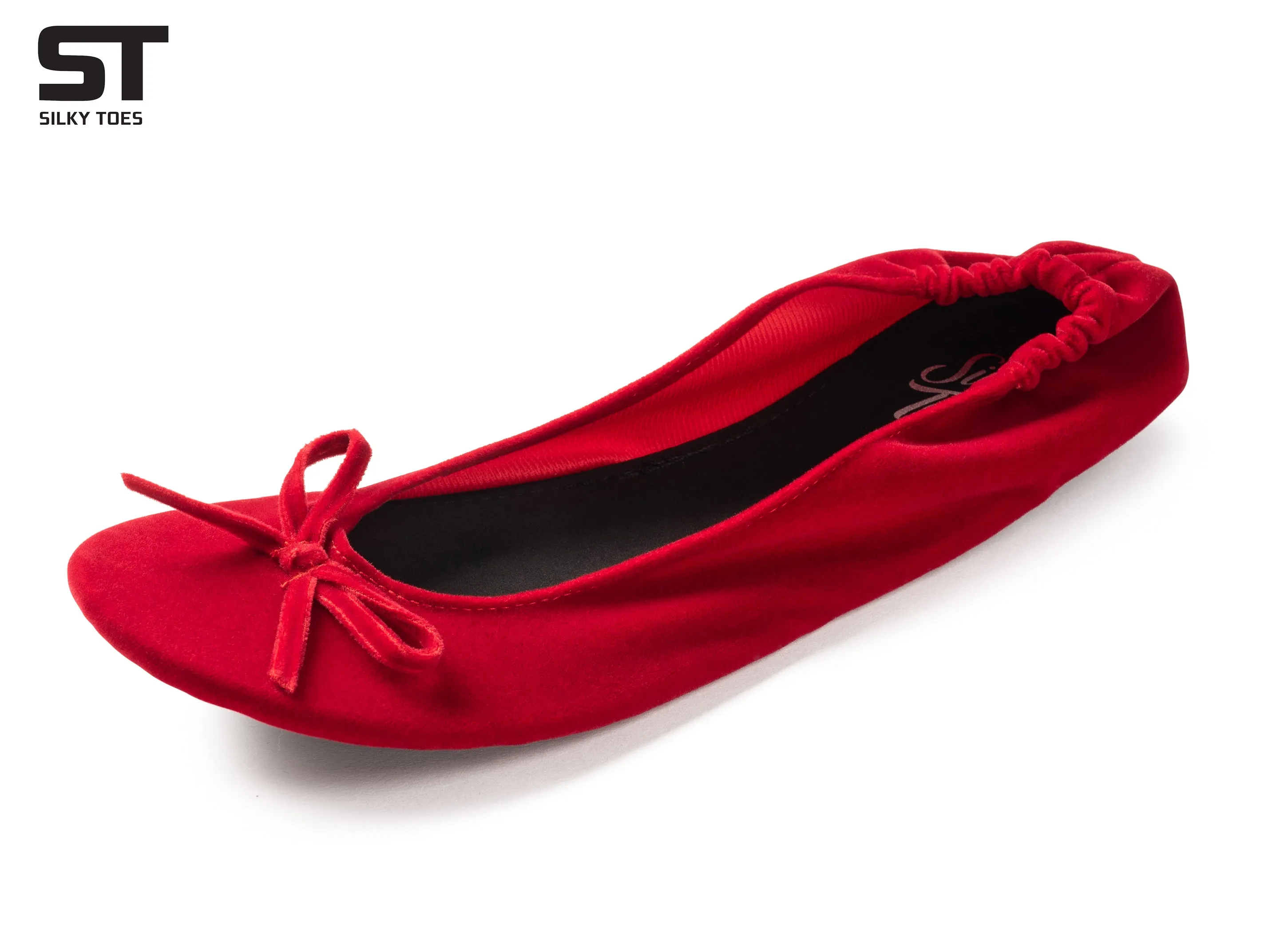 Velvet Ballet Flats Foldable Flats Women's Shoes