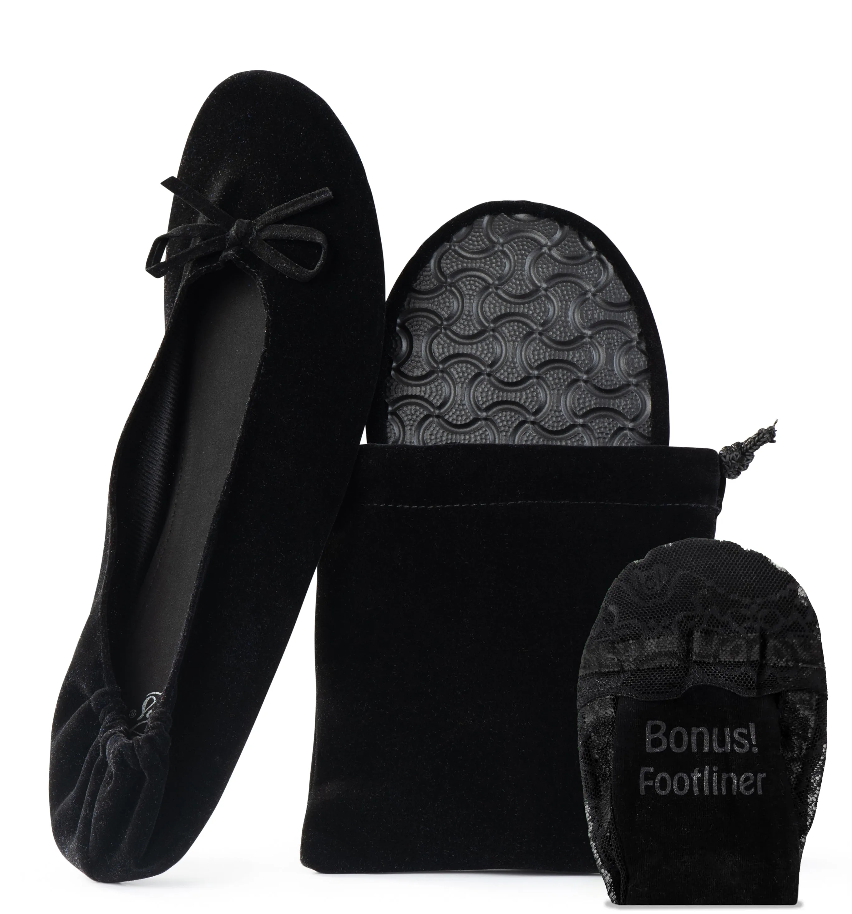 Velvet Ballet Flats Foldable Flats Women's Shoes