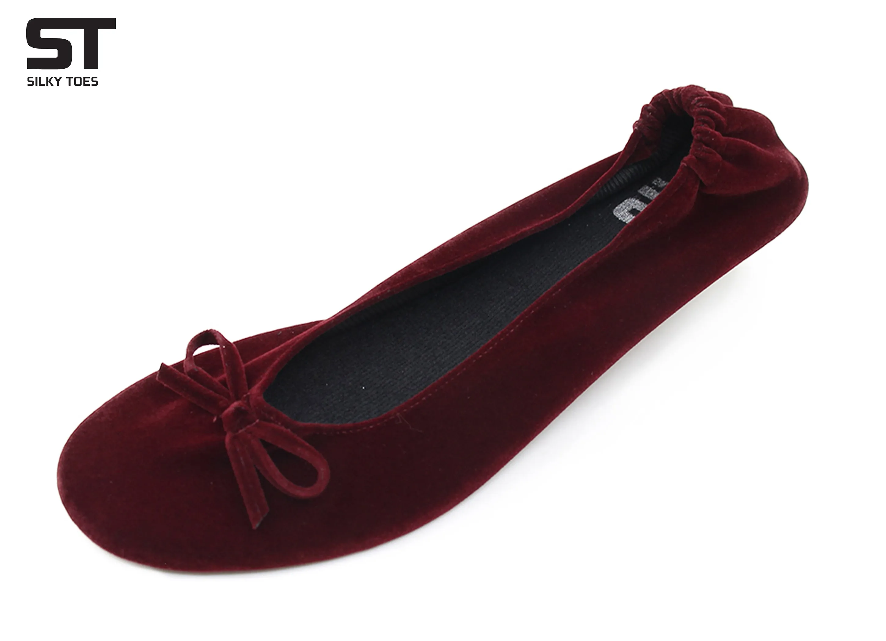 Velvet Ballet Flats Foldable Flats Women's Shoes